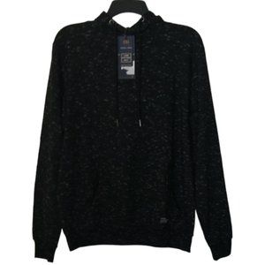 Nickel & Iron New York Luxe Cotton Knit Black Marled Pullover Hoodie